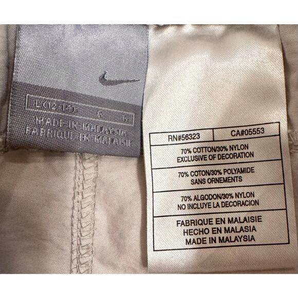 Vintage Y2k Women's Nike Cargo Pants Tan/White Stripe Size L Drawstring - Picture 4 of 5